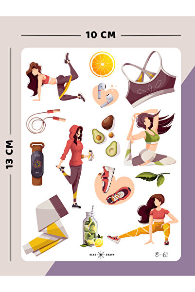 Else Craft Spor / Pilates Yapan Kız Temalı Sticker - E-61 - Ajanda Planlayıcı...