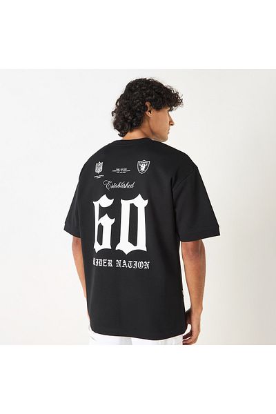 SP Characters Raiders Print Oversized T-shirt with Short Sleeves