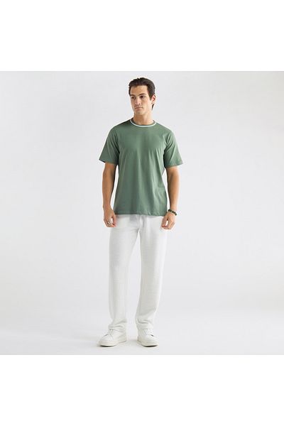 FAV Solid T-shirt with Round Neck and Short Sleeves
