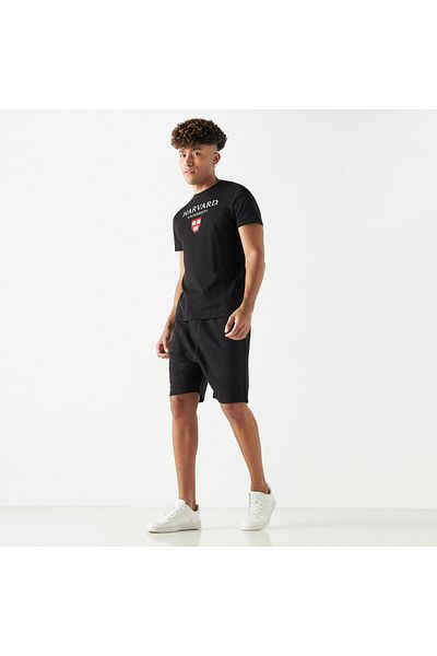 SP Characters Harvard Print Crew Neck T-shirt with Short Sleeves