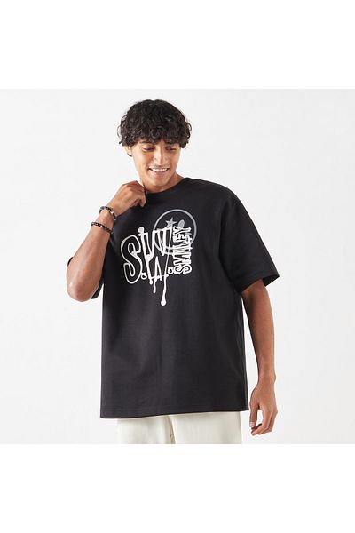 SP Characters Graphic Print Crew Neck T-shirt with Short Sleeves