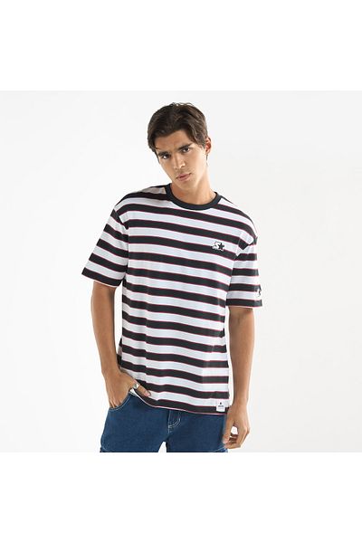 FAV Starter Striped Crew Neck T-shirt with Short Sleeves