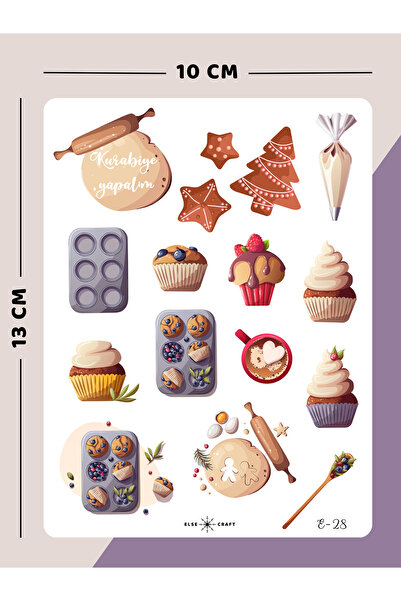 Else Craft Pasta Temalı Sticker - E-28 - Ajanda Planlayıcı Bullet Journal İçi...