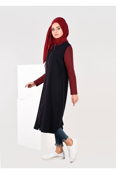 TRENDTESETTÜR 6609 Model Zippered Tracksuit Tunic