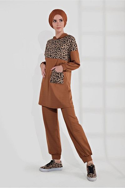TRENDTESETTÜR Γυναικεία φόρμα 2 τεμαχίων με μοτίβο Leopard 9855
