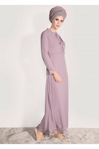 TRENDTESETTÜR Γυναικείο φόρεμα με δαντέλα σε πούδρα 2185