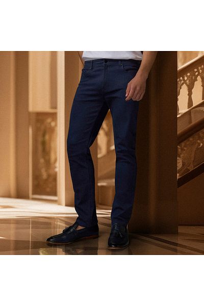Iconic Soft Knit Trousers with Button Closure and Pockets