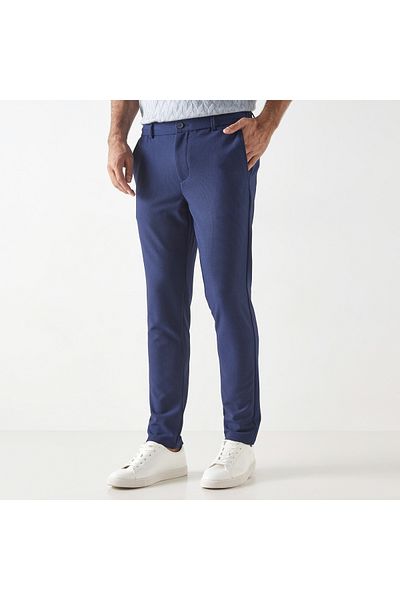 Iconic Textured Pants with Semi-Elasticated Waist and Pockets