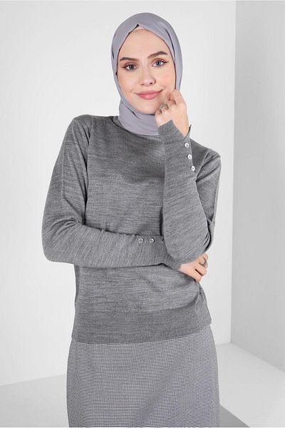Alvina Pulover tricotat cu guler 44051