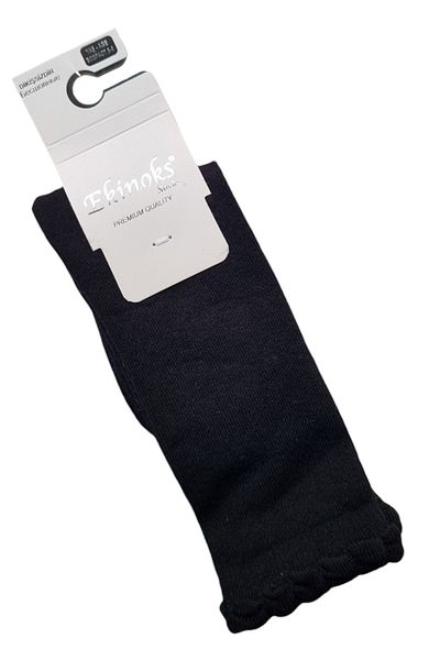 ekinoks socks Черни обикновени памучни чорапи до коляното за момиче (Цената е за един чорап.)