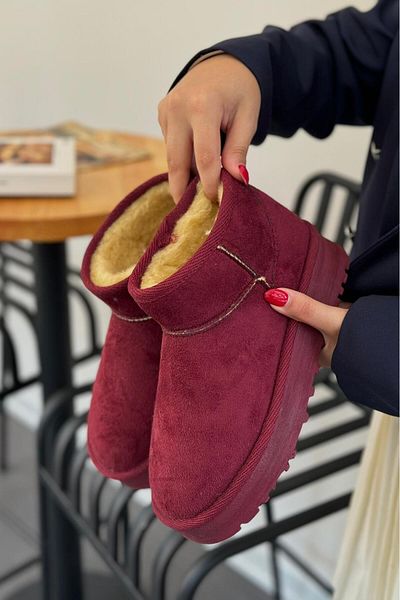 İncimoda Aylina Ujj Suede Thick Sole Women's Boots with Fur Detail