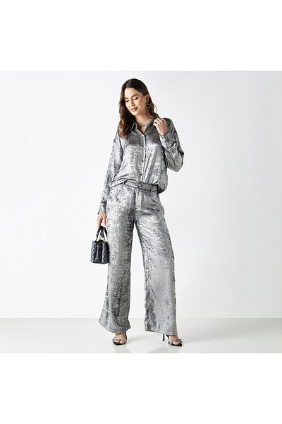 2Xtremz 2Xtremz Textured Wide Leg Pants with Pockets