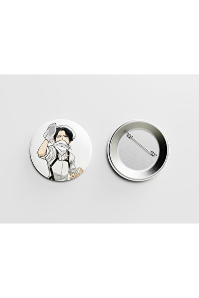 Akumastik Attack On Titan Levi Ackermann Temizlik 1 adet 44mm buton rozet- anime