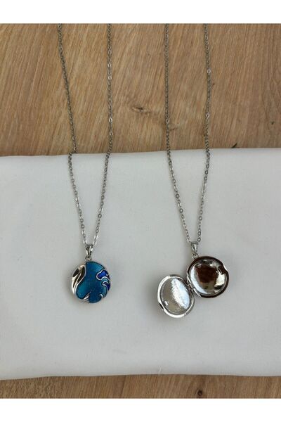 Snow ÇELIK KARARMAZ FOTOGRAFLI DÜNYA KOLYE