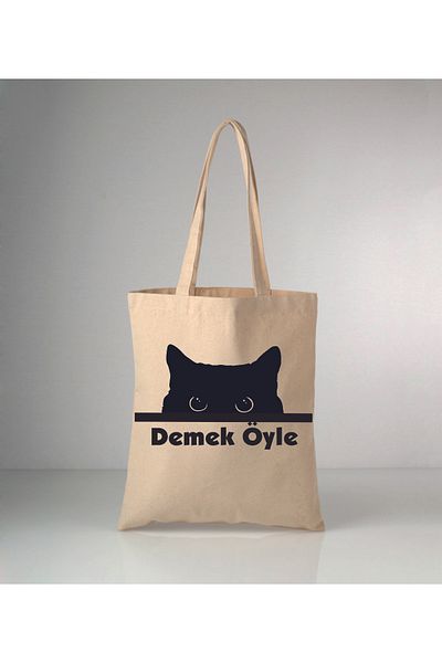 GİFTORA That's What Our Animals Say Cat Printed Raw Cloth Shoulder Bag 35X40 cm