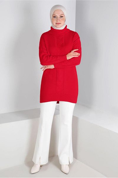 Alvina KNITTED DETAILED THROAT KNIT TUNIC 43119