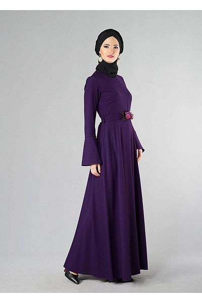 TRENDTESETTÜR Women's Purple 9247 Evening Dress