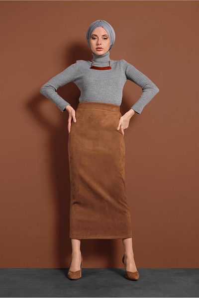 TRENDTESETTÜR Ψηλόμεση Lycra Suede Φούστα 6060