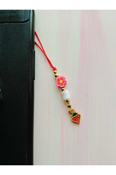 nasclaycollection حزام هاتف فيمو باللون الأحمر على شكل فراولة، وحقيبة ساحرة، وحقيبة صغيرة، ومحفظة صغيرة