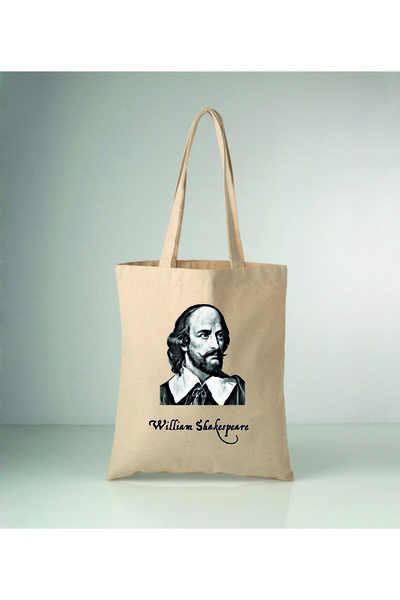 Generic Brand William Shakespeare Printed Raw Cloth Shoulder Bag 35X40 cm