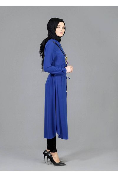 TRENDTESETTÜR T 4507 Mataş Front Button Necklace Tunic