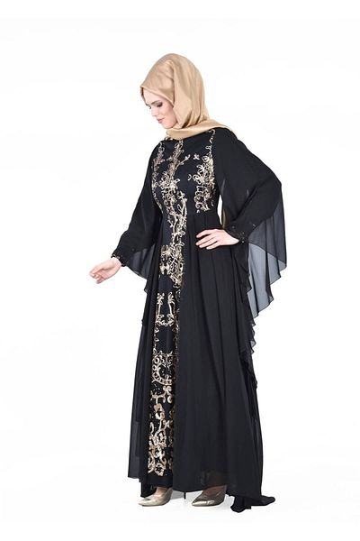 TRENDTESETTÜR Γυναικείο Μαύρο T 86525 Fy Collection- Βραδινό φόρεμα Kösem