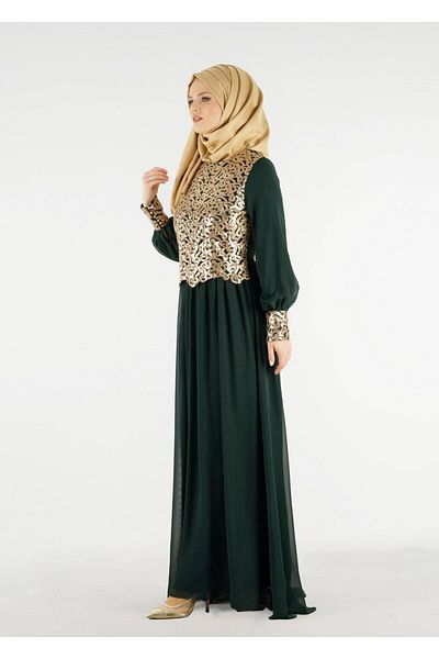TRENDTESETTÜR T 48525 Fy Collection-Sequins Embroidered Evening Dress