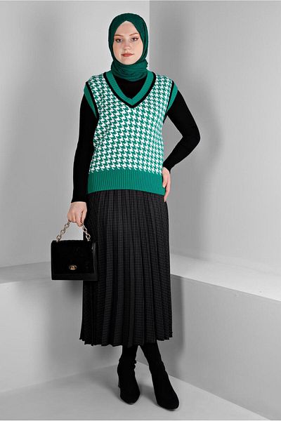 Alvina SCRATCH PATTERNED KNIT SUEVETER 43144