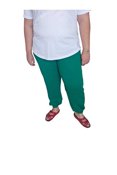 aryam butik Women's Large Size High Waisted Jogger 2 Thread Sweatpants Bottom