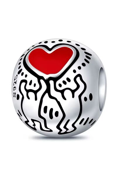 Lines Bijuteri Keith Haring™ X Love & Figures Charm 925 Ayar Gümüş
