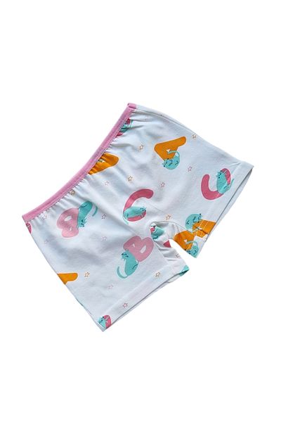elmas kids Σετ μπόξερ για κορίτσια και μωρά από βαμβακερό λευκό γράμμα και μοτίβο γάτας