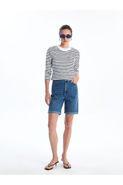 LC Waikiki Lcw Vision Striped Crew Neck Striped Long Sleeve Women's Body