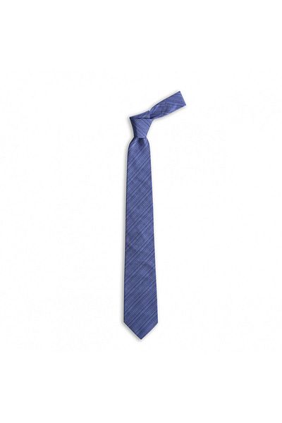 1001 Kravat Navy Blue Patterned 8 cm Wide Silk Tie for Men