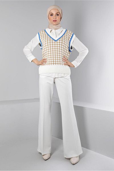 Alvina SCRATCH PATTERNED KNIT SUEVETER 43144