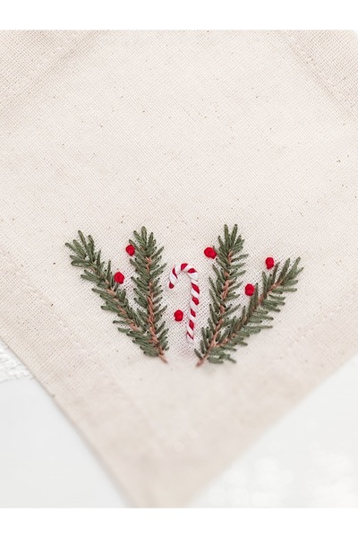 Handmade Vintage peçete Baston şeker detaylı/Elyapımı Kahve Sunum Peçetesi/1adet