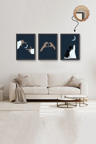 Hagen Pictură Boemă Pictură Abstractă Pictură în cadru negru Picturi decorative de perete Pictură pentru sufragerie Pictură pentru dormitor
