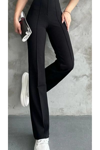 Sara Wears Front Turned Crepe Fabric Lycra Palazzo Trousers