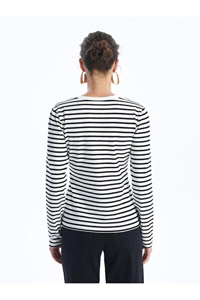 LC Waikiki LCW Vision ριγέ γυναικείο κορμάκι με ριγέ μακρυμάνικο γυναικείο κορμάκι (W4)