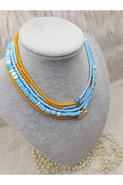 HAPPY HANDMADE 5-Piece Necklace Set Necklace Set Fimo Necklace Fish Figured Bead Necklace Set Crimping Stone Necklace