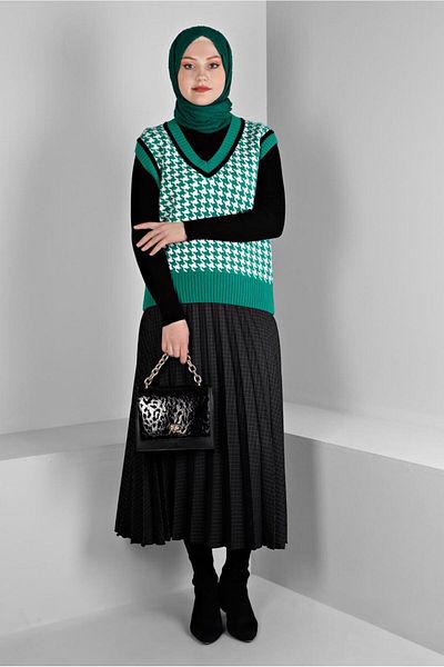 Alvina SCRATCH PATTERNED KNIT SUEVETER 43144