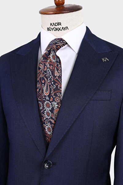 Kadir Büyükkaya Kırlangıç Yaka İki Düğmeli Erkek Takım Elbise-KAX1363S