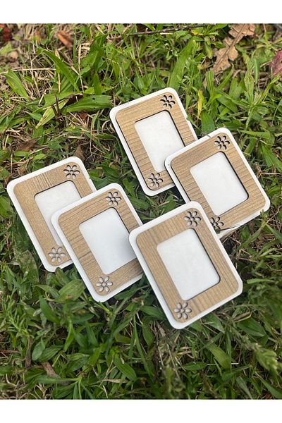 samsunlazer 5 Pieces Wooden Vesical Frame Wooden Colors Standing Shelf Tabletop