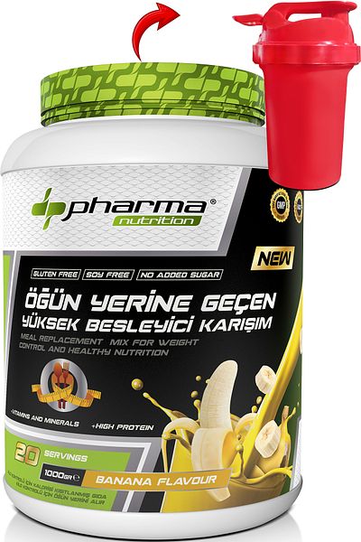 Pharma Nutrition Protein Lunch Powder Meal Replacement Nourishing Shake Banana Flavored 20 Serving 1000 Gr