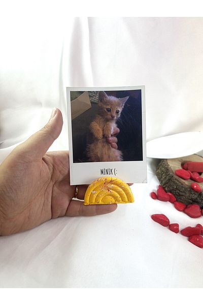 Melouro Sun Yellow Rainbow Note Holder, Photo and Card Holder, Note Holder Wedding Name Holder