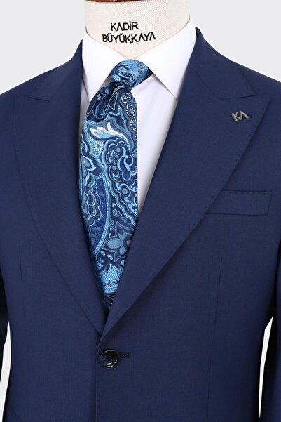 Kadir Büyükkaya Kırlangıç Yaka İki Düğmeli Erkek Takım Elbise-KAX1380S