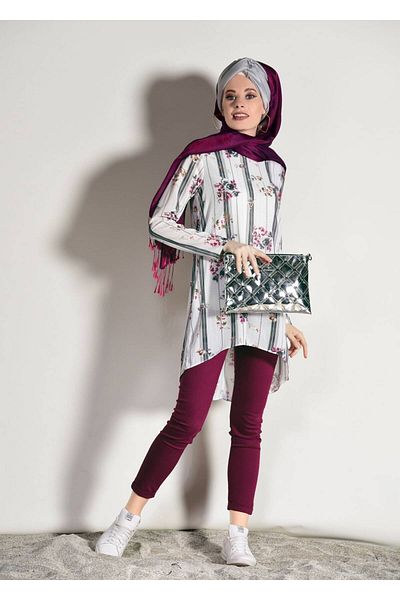 TRENDTESETTÜR T 2160 m - Fashion Floral Print Tunic