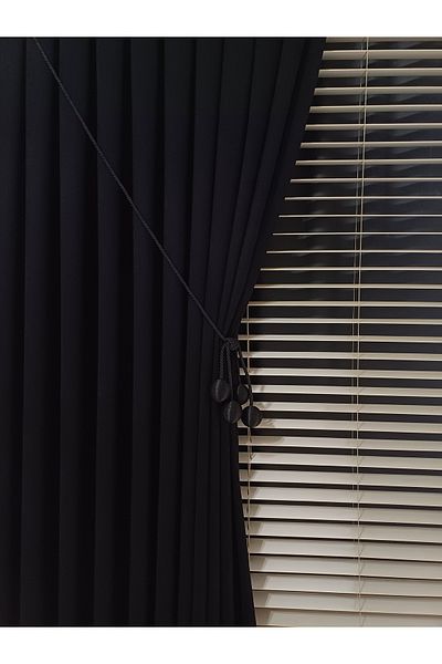 venedik home 1X3 Close Pleat Luxury Velvet Island Backdrop - High Quality Black Accessory Gift