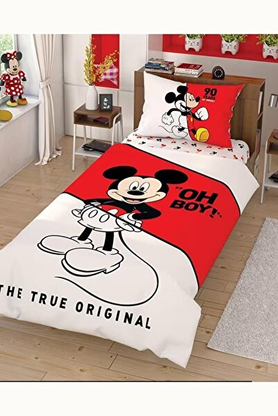 Taç Королівський комплект постільної білизни Disney Mickey з гумкою та простирадлом для односпального ліжка