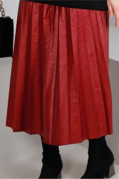 Alvina PLEATED FUNNY LEATHER SKIRT 60348