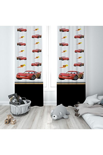 Talia Home Κουρτίνα φόντου για παιδικό και βρεφικό δωμάτιο με μοτίβο τρόλεϊ Mcqueen 2 φτερά Tla-267